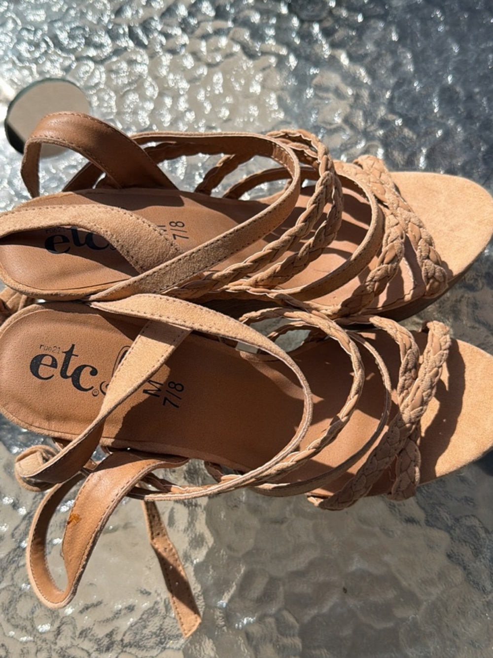 TC Women's Braided Strappy Sandals in Tan